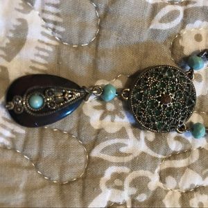 Turquoise and Black Silver Necklace